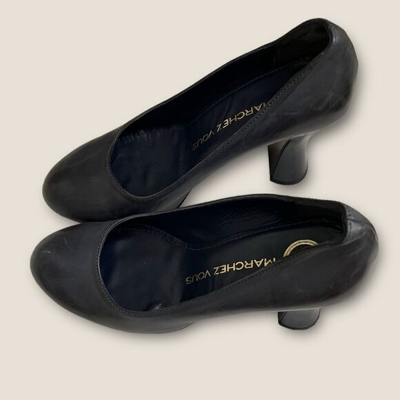 Blue leather shoes size 7 by MARCHEZ VOUS - Picture 2 of 5